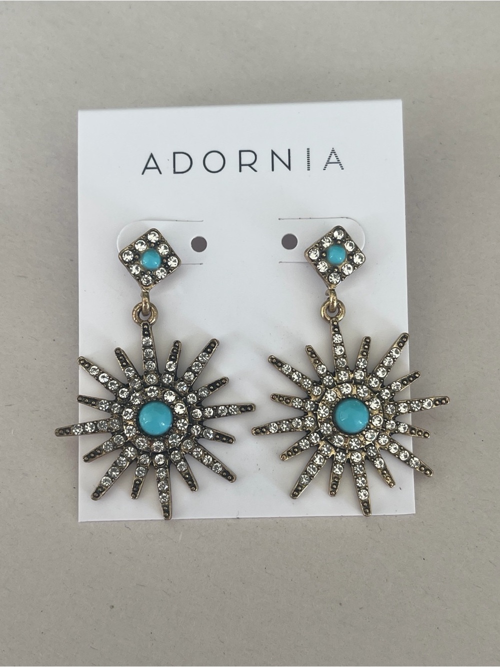 Adornia Turquoise Sunburst Drop Earrings